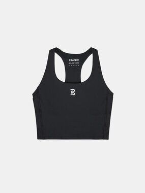 NEW Bandit Stamina™ Scoop Neck Race Crop size Small Black Sports Bra Running
